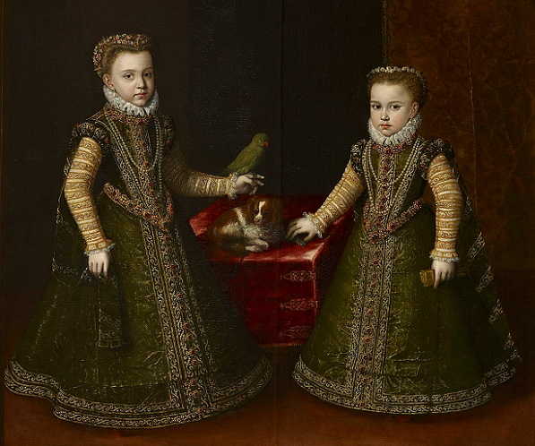 Isabelle Claire Eugénie d'Espagne (à gauche) et Catherine-Michelle d'Espagne - par Sofonisba Anguissola - 1570